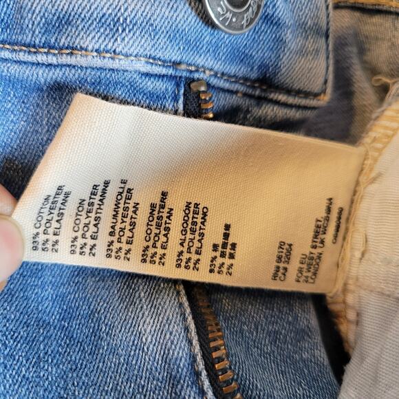 Free People Womens Great Heights Frayed Skinny Jeans Size 29 Blue Denim Raw Hem - Picture 4 of 8